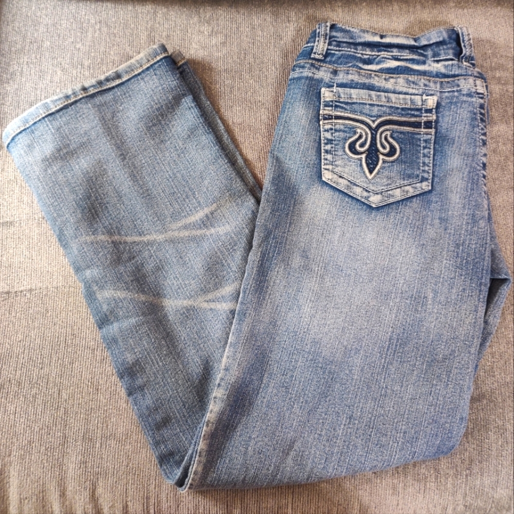Standards and Practices Y2K Light Blue Wash Wide Leg Jeans. Distressed.
